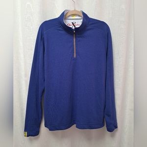 Robert Graham X Collection Blue Pull Over 1/4 Zip Long Sleeve Size XL Men's
